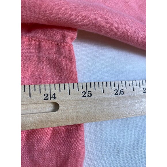 J. Jill Love Linen Women XL Coral Button-Up Shirt Long Sleeve Lightweight Comfy - Picture 8 of 8